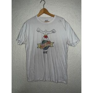 VTG UFC Ultimate Fighting Championship Graphic T-Shirt White Mens Large Cotton L